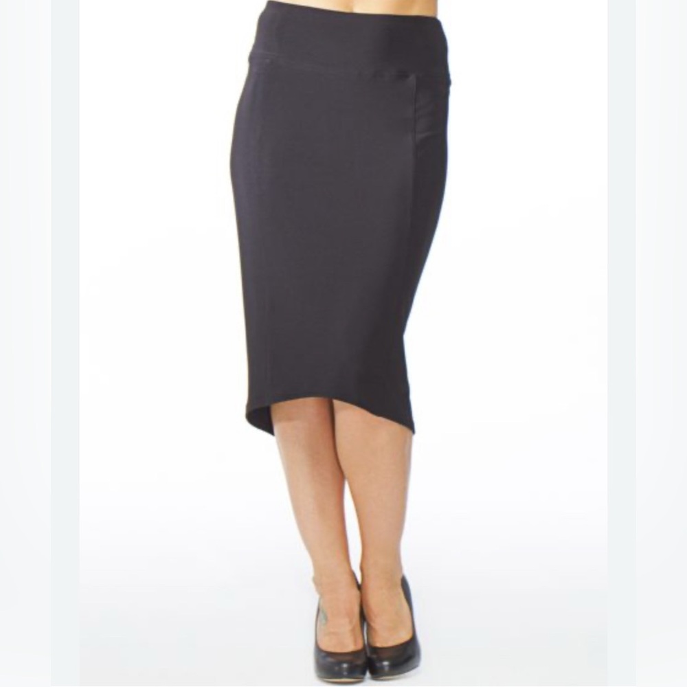 Sympli Pencil Drop Skirt in Taupe french waist